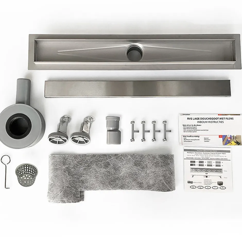 Caniveau de douche Siphon tournant 360 à carreler pour douche italienne largeur 100 cm^Grand Verre Sale