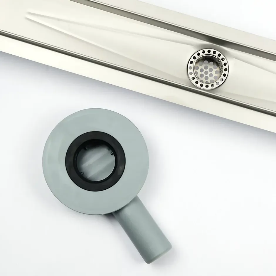 Caniveau de douche Siphon tournant 360 à carreler pour douche italienne largeur 100 cm^Grand Verre Sale