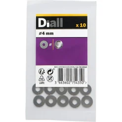Grandes rondelles plates en acier inoxydable A4 ø 4mm - 10 pièces^Diall