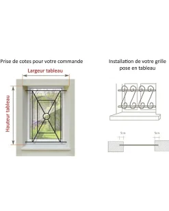 Grille de Defense Close pour Fenetre H 75 cm x L 80 cm (côte tableau)^DMS Online