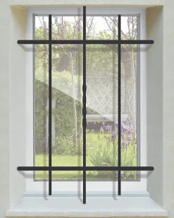 Grille de Defense Droite Torsadee pour Fenetre H 75 cm x L 80 cm (côte tableau)^DMS Clearance