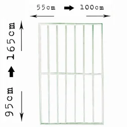 Grille de défense réglable pour fenêtre (largeur et hauteur) de 55x95 cm à 100x165 cm blanche^Adaptta Cerrajería Adaptable Sale