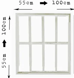 Grille de défense réglable pour fenêtre (largeur et hauteur) de 55x55 cm à 100x100 cm blanche^Adaptta Cerrajería Adaptable Online