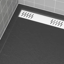 Grille d'évacuation l.79,5 cm pour receveur de douche Pedra et Pure 2, blanc,-Galedo New