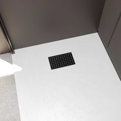 Grille perforée en inox Noir Mat pour receveur - 20.15x12.3x0.55cm - ROCK 2 GRID DRILL-Aurlane Best