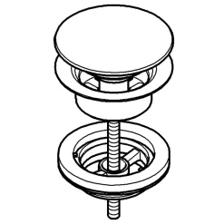 Bonde CLIC CLAC pour lavabo avec trop plein, chromé 65807000^Grohe Clearance