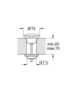 Bonde de vidage 1 1/4" à écoulement libre (65808000)^Grohe Discount