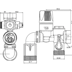 Groupe de sécurité coudé - Inox - industries - 3/4'^Watts Clearance