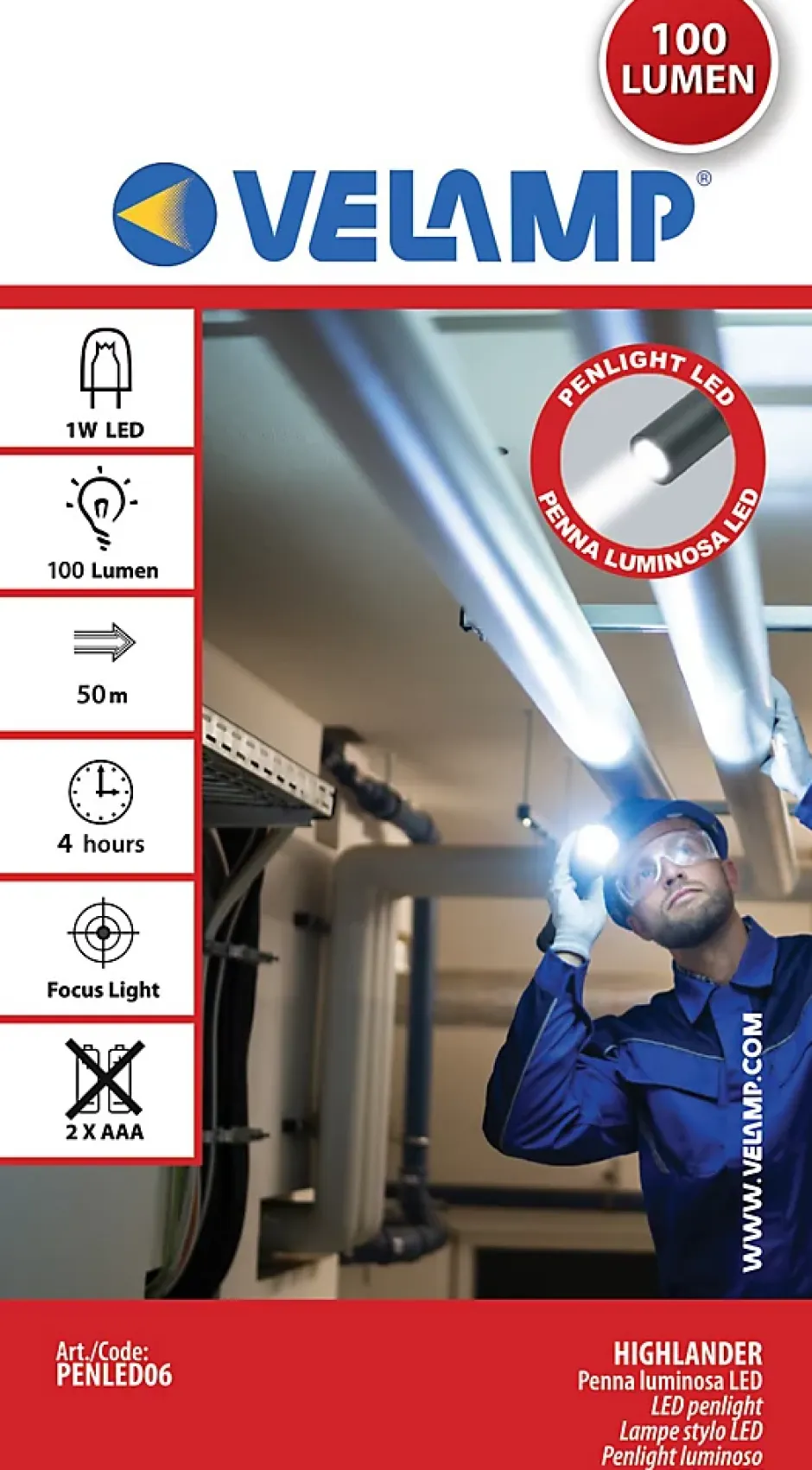 HIGHLANDER : Stylo lumineux LED 1W^Velamp Clearance