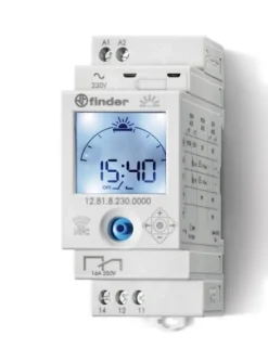 Horloge astronomique journalière digitale 1 inverseur 16A 110 a 230V AC-DC 12.81.8.230.0000-Finder Sale