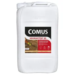 Hydrofuge Minéral MIGRASTOP 50 - 20L - Traitement Hydrofuge pour remontées capillaires, murs humides, pierres calcaires -^Comus New