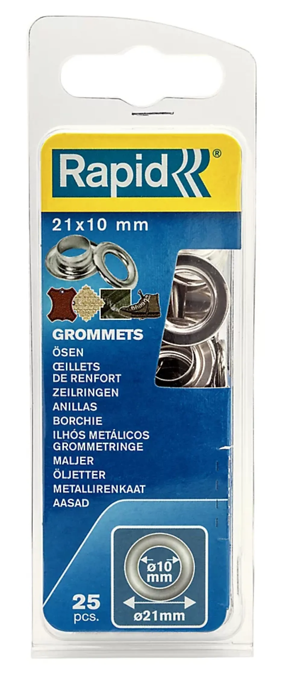 Œillets de renfort 5000412 en acier Ø 10 mm boite de 25 pièces^Rapid
