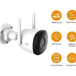 caméra bullet extérieure wifi 1080P, vision nocturne 30m^Imou Clearance