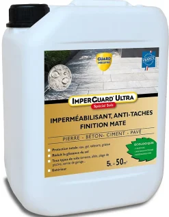 ImperGuard Ultra Protection Sol Mat Imperméabilisant Effet Mat Sol Poreux Pierre Béton Dalle PavéIncolore 5L Traite 50m²^Guard Industrie New