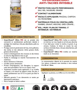 Imperméabilisant Marbre Granit ImperGuard Ultra MG 500 ml anti tache traite 10 m²^Guard Industrie Outlet