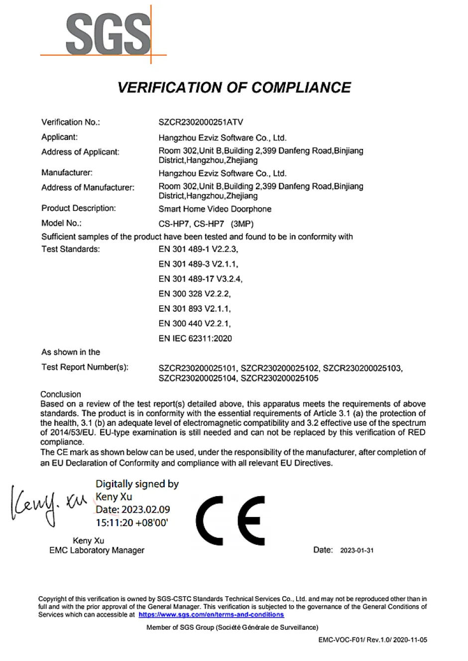 Interphone vidéo connecté filaire HP7-Ezviz Online