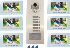 Interphone vidéo couleur pour 6 logements / appartements avec lecteur RFID^Automatisme Passion Online