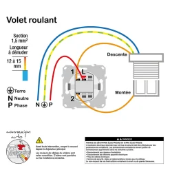 Interrupteur commande volet-roulant 3 boutons Odace blanc-Schneider Electric Sale