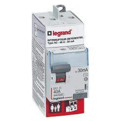 Interrupteur différentiel 40A 30mA type AC sortie haut-Legrand Online