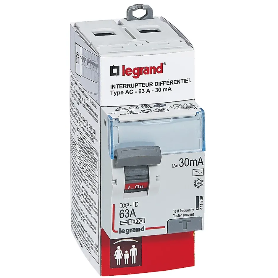 Interrupteur différentiel 30mA 63A type AC^Legrand Best