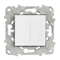Interrupteur double poussoir 10A Unica Déco blanc-Schneider Electric Online