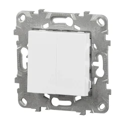 Interrupteur double va-et-vient connexion rapide 10A Unica Déco blanc^Schneider Electric Hot