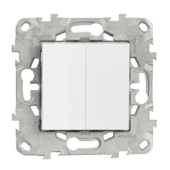 Interrupteur double va-et-vient connexion rapide 10A Unica Déco blanc^Schneider Electric Hot