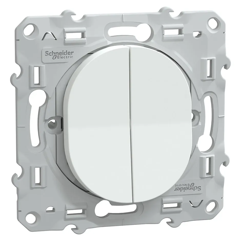 Interrupteur double va-et-vient Ovalis blanc-Schneider Electric Clearance