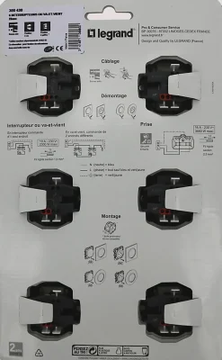 Interrupteur Dooxie blanc, 6 pièces-Legrand