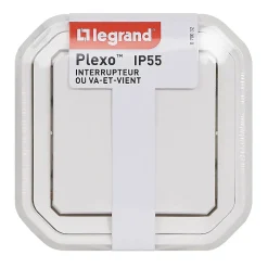 Interrupteur Plexo blanc à griffes^Legrand