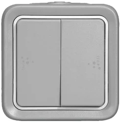 Interrupteur ou va-et-vient étanche PLEXO complet IP55 saillie gris double - - 069715^Legrand Clearance