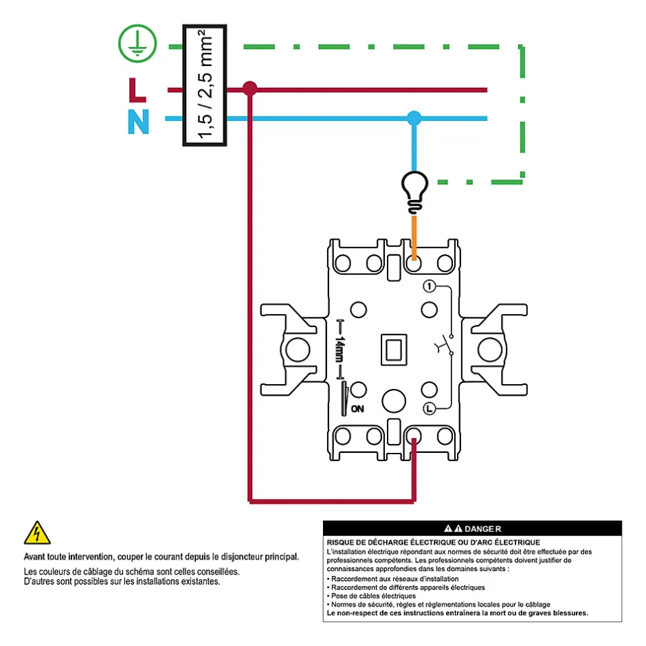 Interrupteur poussoir 10A complet Asfora blanc-Schneider Electric Discount