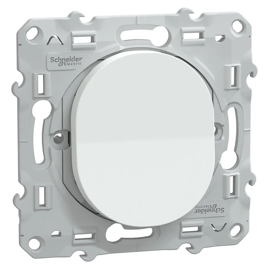 Interrupteur poussoir 10A Ovalis blanc-Schneider Electric Hot