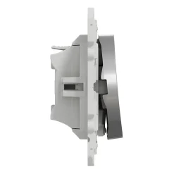 Interrupteur poussoir lumineux LED bleu 10A à vis  Odace aluminium^Schneider Electric Discount