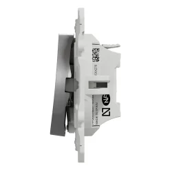 Interrupteur poussoir lumineux LED bleu 10A à vis  Odace aluminium^Schneider Electric Discount