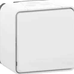 Interrupteur poussoir étanche complet saillie Mureva Styl blanc-Schneider Electric Clearance
