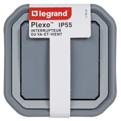 Interrupteur va et vient Plexo gris-Legrand Online