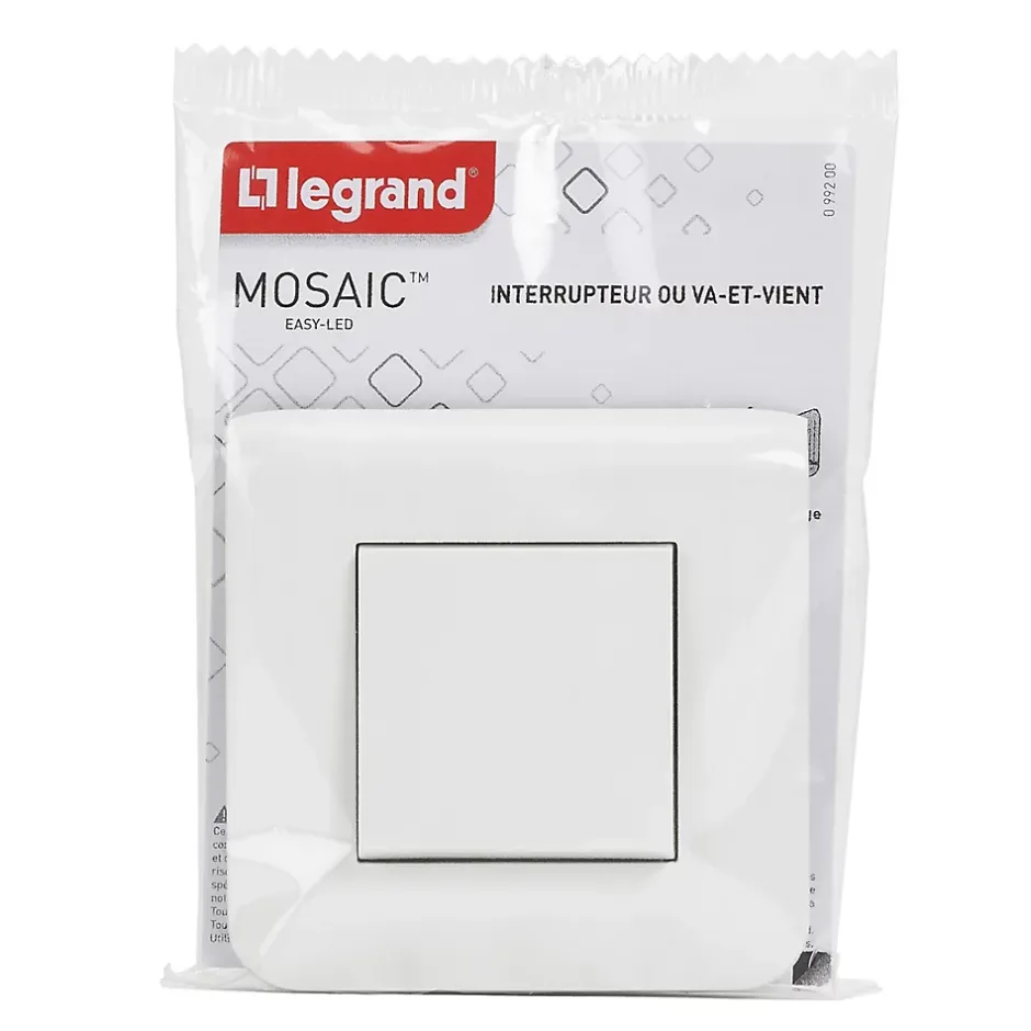 Interrupteur va-et-vient à vis Mosaïc blanc^Legrand Hot