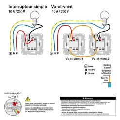Interrupteur va-et-vient connexion rapide 10A Unica Déco aluminium^Schneider Electric New