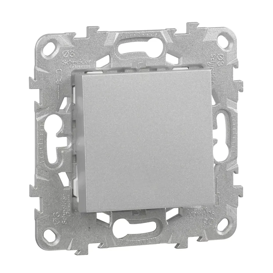 Interrupteur va-et-vient connexion rapide 10A Unica Déco aluminium^Schneider Electric New