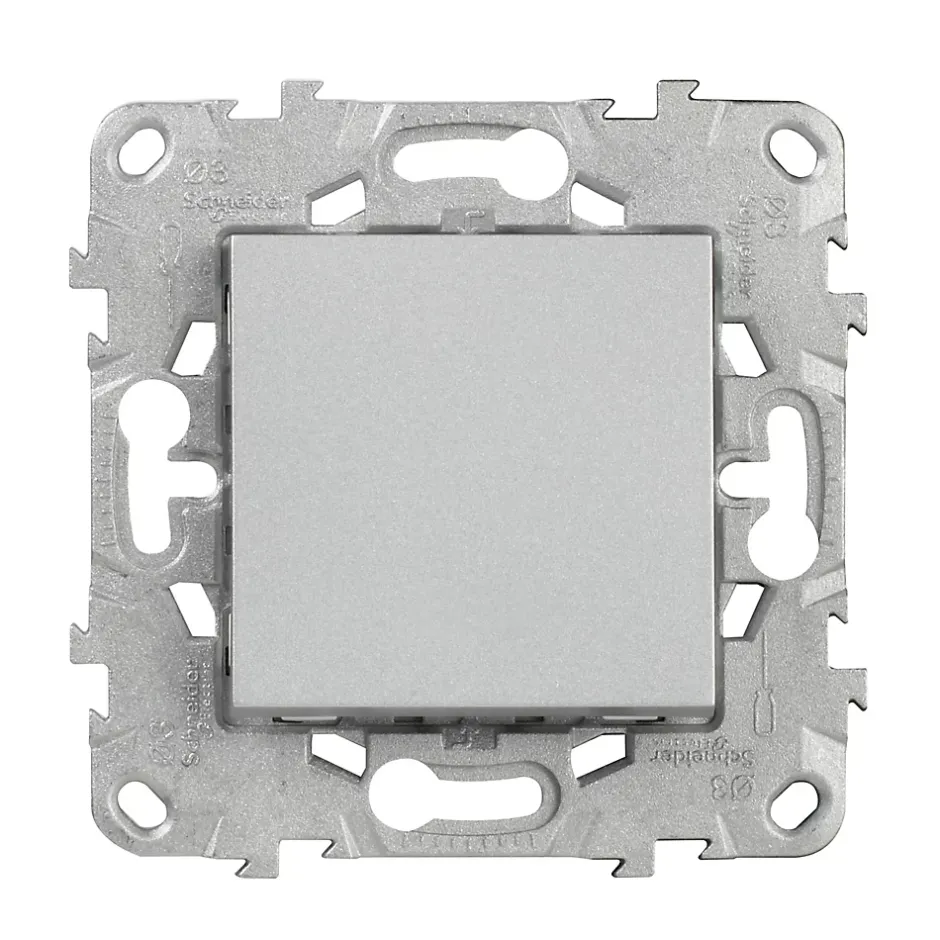 Interrupteur va-et-vient connexion rapide 10A Unica Déco aluminium^Schneider Electric New