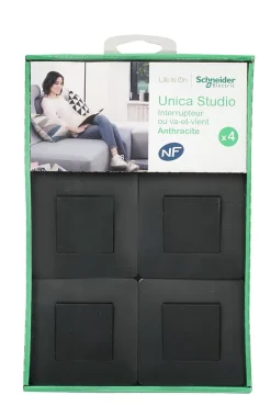 Interrupteur va-et-vient complet Unica Déco anthracite, lot de 4^Schneider Electric Hot