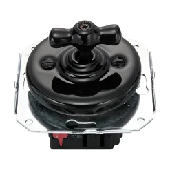 Interrupteur va-et-vient Garby Porcelaine noire, manette noire-Fontini Hot