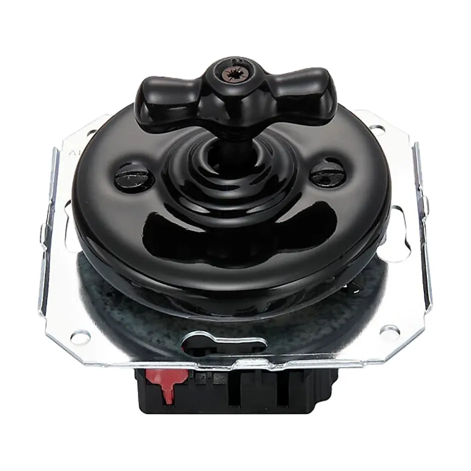 Interrupteur va-et-vient Garby Porcelaine noire, manette noire-Fontini Hot