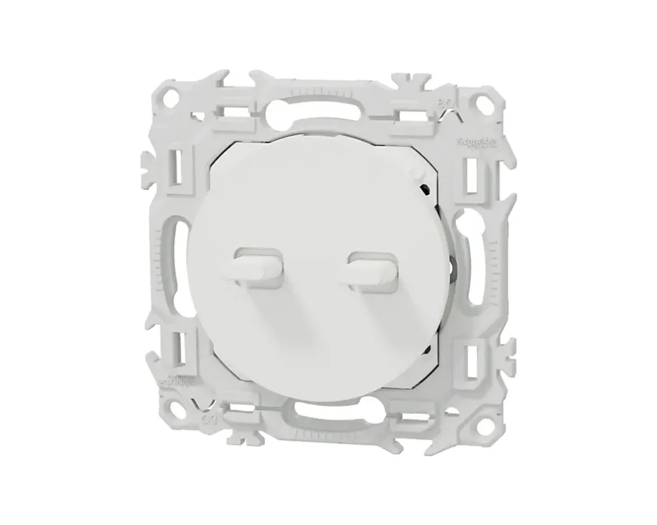 Interrupteur va-et-vient ou poussoir double à levier Blanc craie Schneider Odace^Schneider Electric