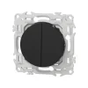 Interrupteur va-et-vient ou poussoir double Noir onyx Schneider Odace-Schneider Electric Clearance