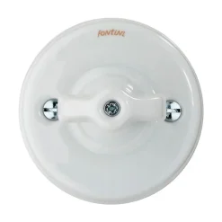 Interrupteur va-et-vient saillie Garby Porcelaine blanche, manette blanche-Fontini Outlet
