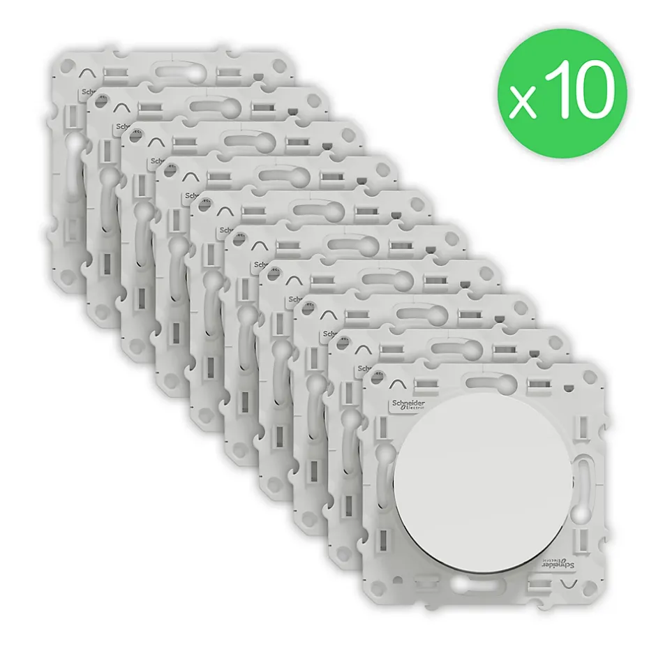 Interrupteur va-et-vient Odace blanc à compléter 10 pièces-Schneider Electric Sale
