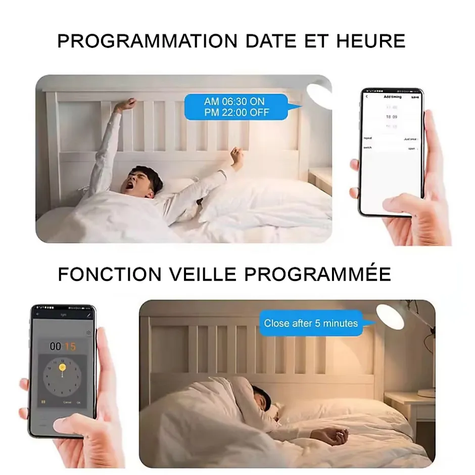 Interrupteurs intelligent WiFi 16A MiniSmart Switch Wi-Fi connecté,application Tuya/SmartLife,Alexa,Google Home^Somlife