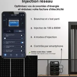 IZYWATT.eco 2048Wh injection réseau + panneau solaire 400W + Izywatt.extra-Orium Best